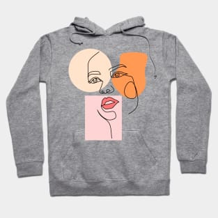 Surreal Face Line Design Hoodie